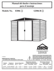 Arrow ED86 Manual Del Dueño E Instrucciones Para El Montaje