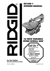 RIDGID SS1650 1 Manual Del Usuario