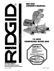 RIDGID MS12501 Manual Del Usuario