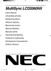 NEC MultiSync LCD2060NX Manual Del Usuario