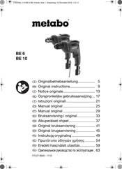 Metabo BE 10 Manual Original
