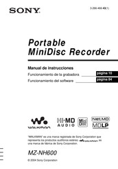 Sony WALKMAN MZ-NH600 Manual De Instrucciones