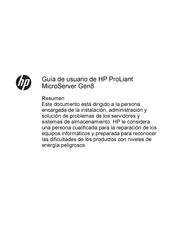 Hp ProLiant MicroServer Gen8 Guía De Usuario