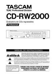 Tascam CD-RW2000 Manual De Instrucciones