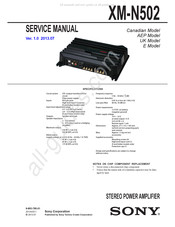 Sony XM-N502 Manual De Servicio