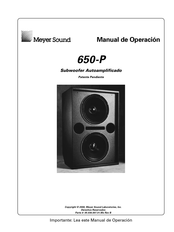 Meyer Sound 650-P Manual De Operación