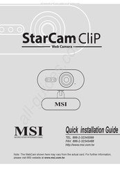 MSI StarCam CliP Guía De Instalación Rápida