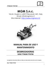 MGM TTR790 Serie Manualpara De Uso Y Mantenimiento