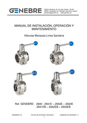 Genebre 2940 Manual De Instalación, Operación Y Mantenimiento