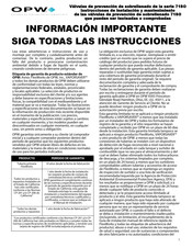 OPW 71SO Serie Instrucciones De Instalación Y Mantenimiento