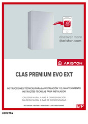 Ariston CLAS PREMIUM EVO EXT Serie Instrucciones Tecnicas Para La Instalacion Y El Mantenimiento