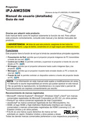 PJ Link iPJ-AW250N Manual De Usuario