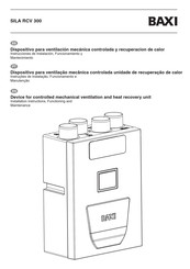 Baxi SILA RCV 300 Instrucciones De Instalación, Funcionamiento Y Mantenimiento