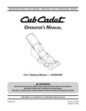 Cub Cadet CC500 BAT Manual Del Usuario