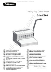 Fellowes Orion 500 Manual Del Usuario