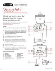 Baratza Vario W+ Guia De Inicio Rapido