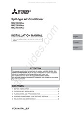 Mitsubishi Electric MXZ-3B24NA Manual De Instalación