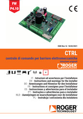 Roger CTRL Instrucciones Y Advertencias Para El Instalador