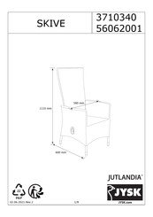 Jysk JUTLANDIA SKIVE 3710340 Manual Del Usuario