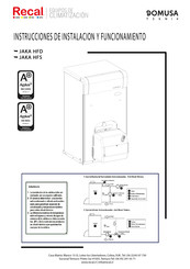 DOMUSA TEKNIK JAKA HFD Instrucciones De Instalación Y Funcionamiento