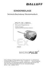 Balluff Micropulse BTL5-T1 Serie Descripción Técnica / Guía Del Usuario