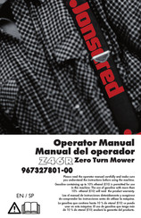 Jonsered Zero Turn Mower Z46R Manual Del Operador