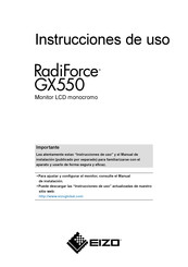 Eizo RadiForce GX550 Instrucciones De Uso