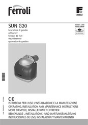 Ferroli SUN G20 Instrucciones De Uso, Instalación Y Mantenimiento