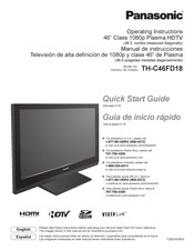 Panasonic TH-C46FD18 Guia De Inicio Rapido