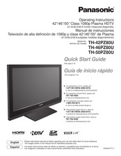 Panasonic TH-42PZ80U Manual De Instrucciones