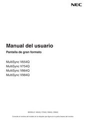 NEC MultiSync V864Q Manual Del Usuario