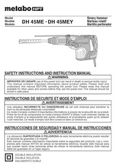 Metabo HPT DH 45MEY Instrucciones De Seguridad Y Manual De Instrucciones