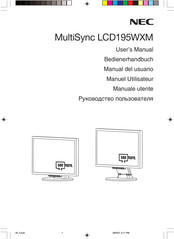 NEC MultiSync LCD195WXM Manual Del Usuario