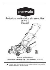 GreenWorks 2500502 Manual Del Propietário