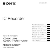 Sony ICD-UX81 Manual De Instrucciones