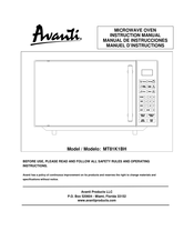 Avanti MT81K1BH Manual De Instrucciones