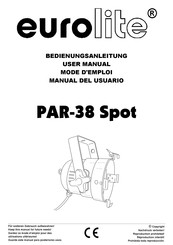 EuroLite PAR-38 Spot Manual Del Usuario