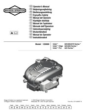 Briggs & Stratton 120000 Intek 825 Serie Manual Del Operario