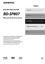 Onkyo BD-SP807 Manual De Instrucciones