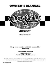 Char-Griller Akorn 6719 Manual Del Usuario