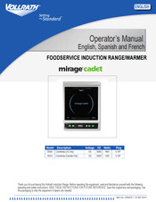 Vollrath mirage cadet 59310 Manual Del Operador