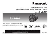 Panasonic Lumix H-X025 Manual De Instrucciones