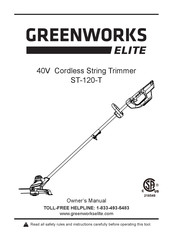GreenWorks ELITE ST-120-T Manual Del Propieratio
