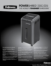 Fellowes POWERSHRED 225i Manual Del Usuario