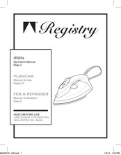 Registry 1001167 Manual De Uso