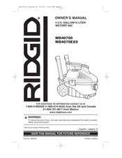 RIDGID WD40700 Manual Del Usuario