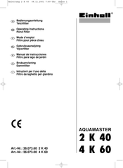 EINHELL AQUAMASTER 4 K 60 Manual De Instrucciones