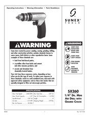 Sunex Tools SX260 Instrucciones De Operación