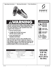 Sunex Tools SX545B Instrucciones Operativas