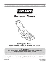 Snapper 7800926 Manual Del Operador